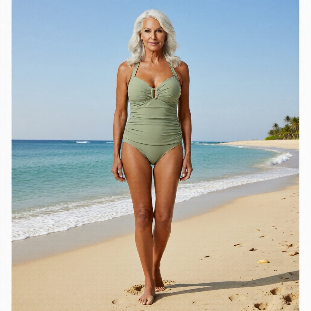 NWOT Woman’s Olive Green One Piece Swimsuit